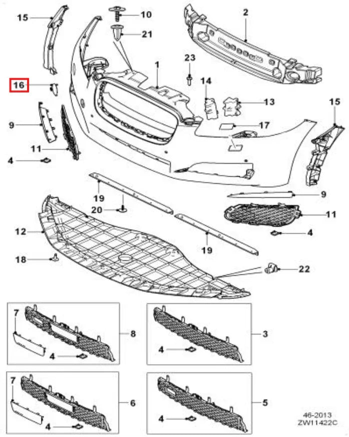 Cache Crochet de Remorquage Avant pour Jaguar XF 2 (2015-2021) - Revvo