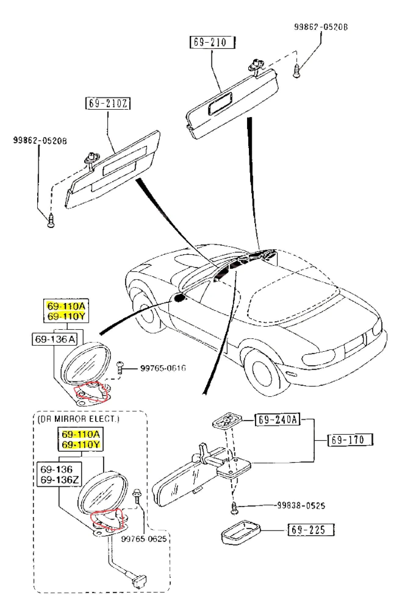 Cache Fixation Rétroviseur Latéral - Mazda MX-5 NA - Revvo