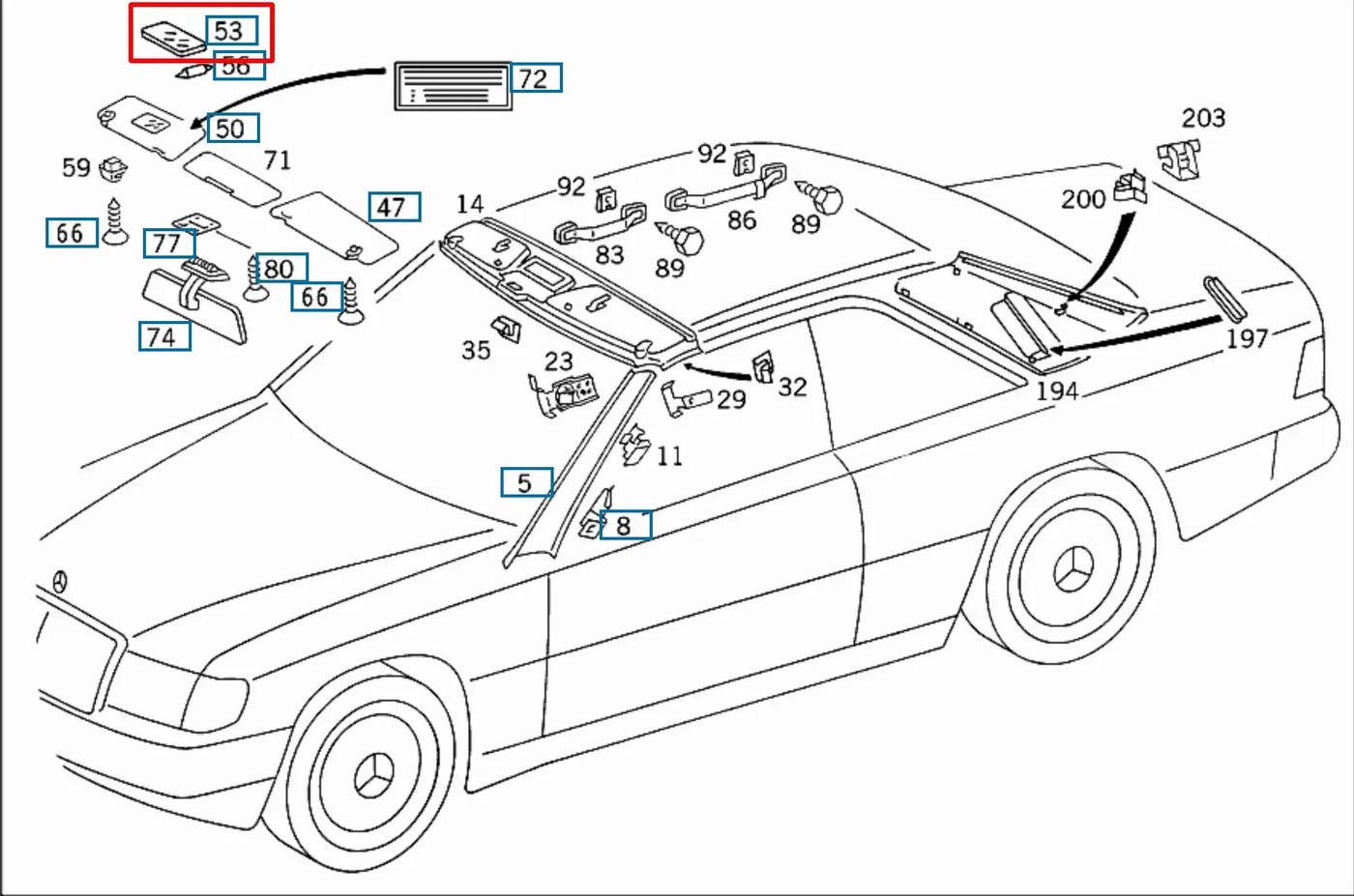 Miroir de Courtoisie Pare-Soleil - Mercedes SL et Classe E - Revvo