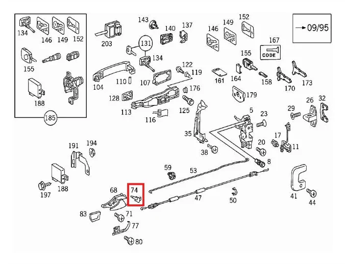 Bouton de Verrouillage de Porte pour Mercedes SL R129 (1989-2001) - Revvo