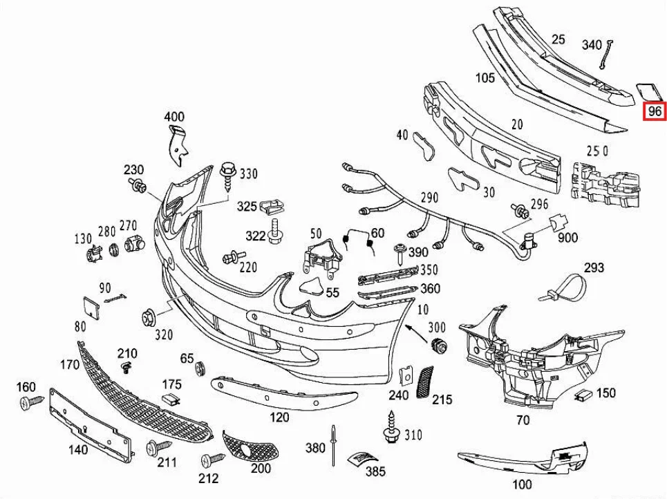 Cache Latéral Pare-Choc Avant pour Mercedes SL R230 (2001-2011)