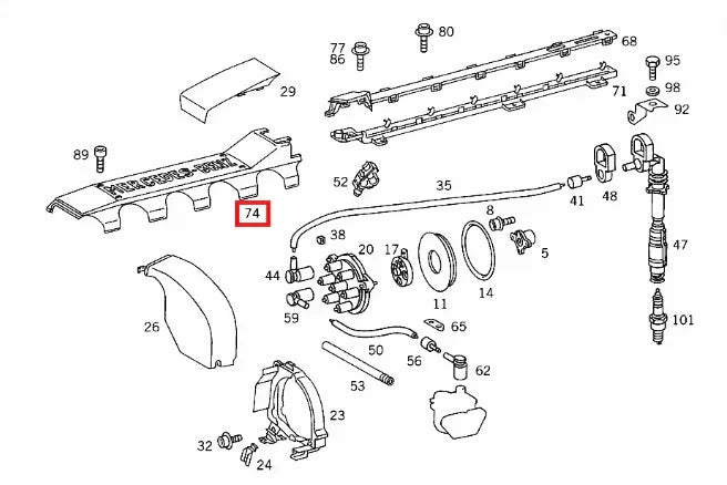 Cache Fils d'Allumage V12 Noir pour Mercedes SL600 R129, W140 et C140 CL