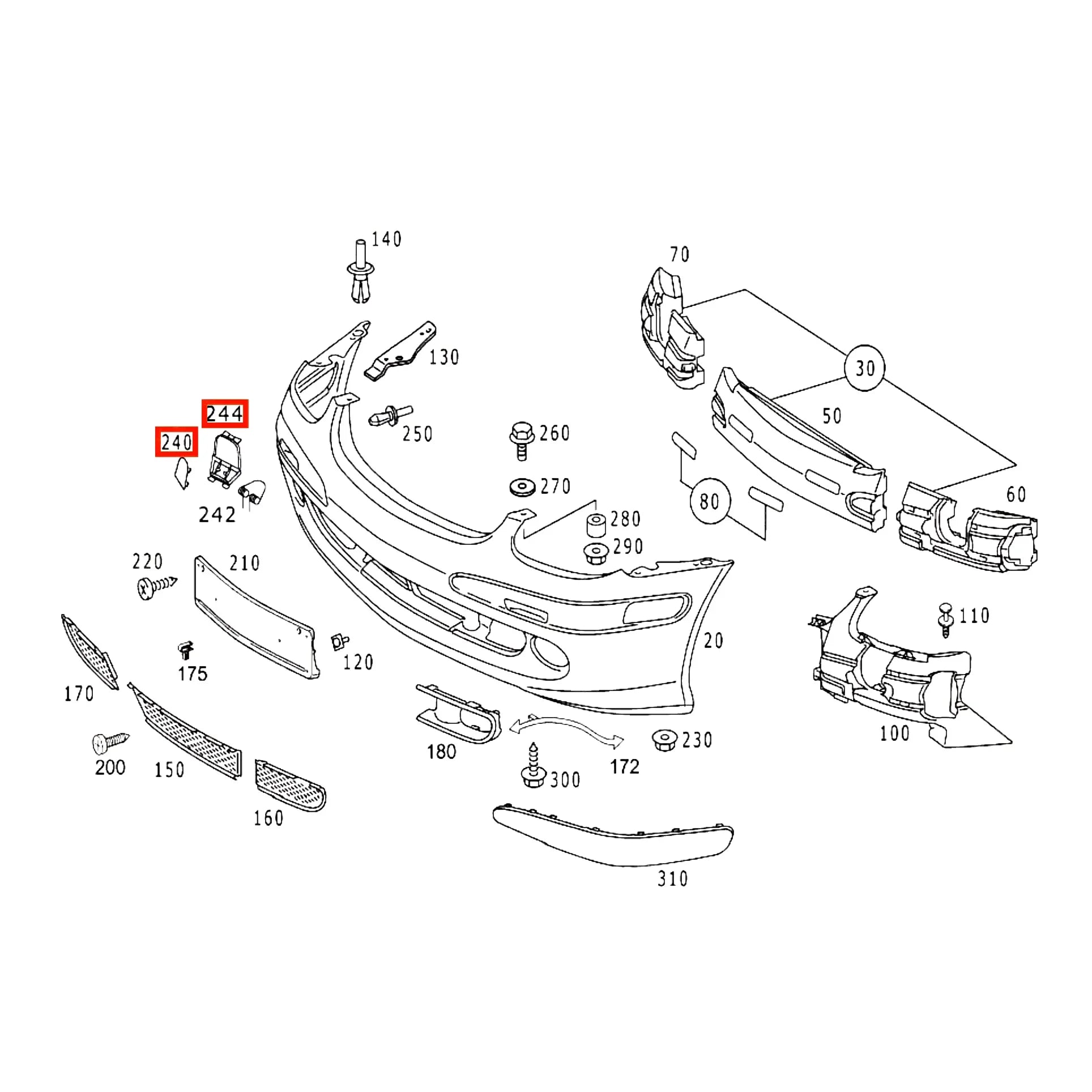 Cache Lave-Phare - Mercedes SLK AMG (R170) - Revvo