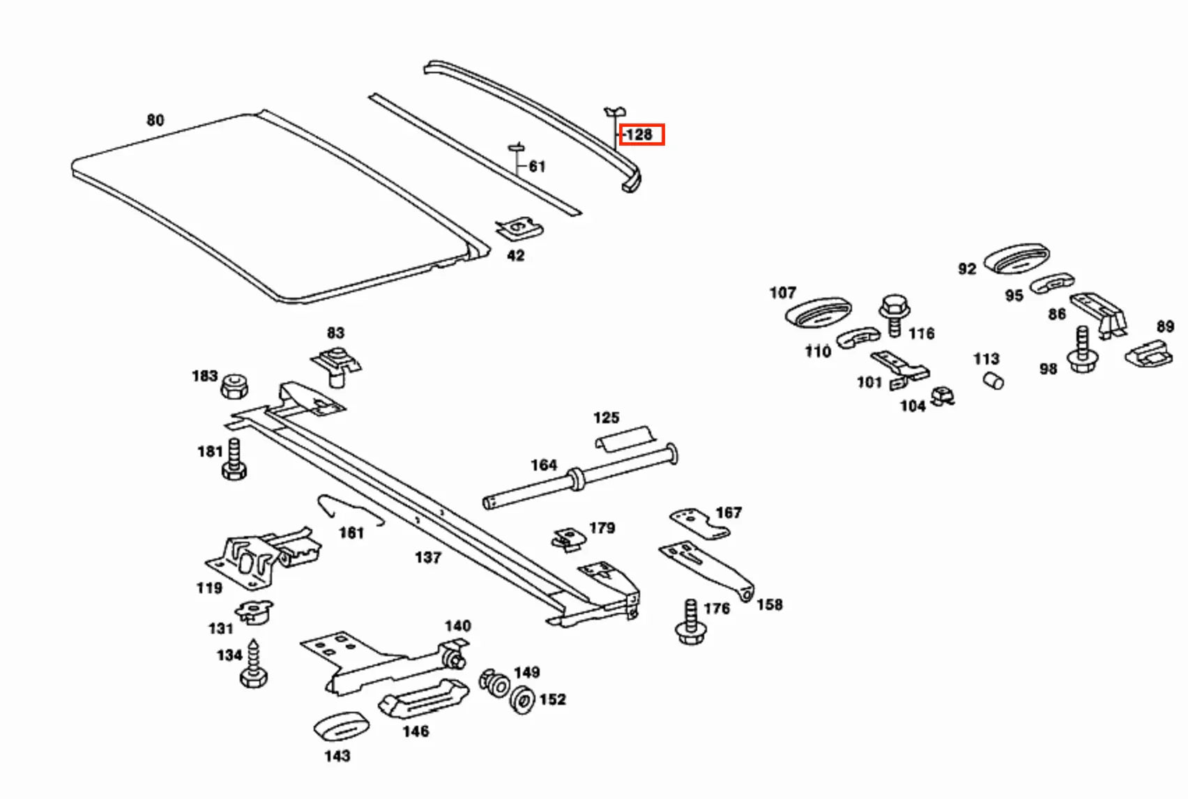 Kit Joints de Toit Ouvrant pour Mercedes Classe E W123 & Classe S W126 - Revvo