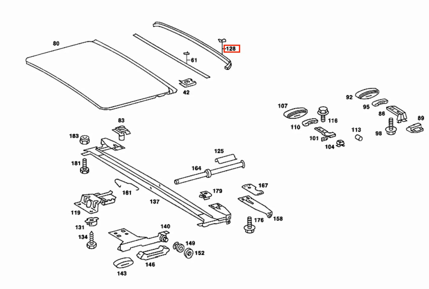 Kit Joints de Toit Ouvrant pour Mercedes Classe E W123 & Classe S W126 - Revvo