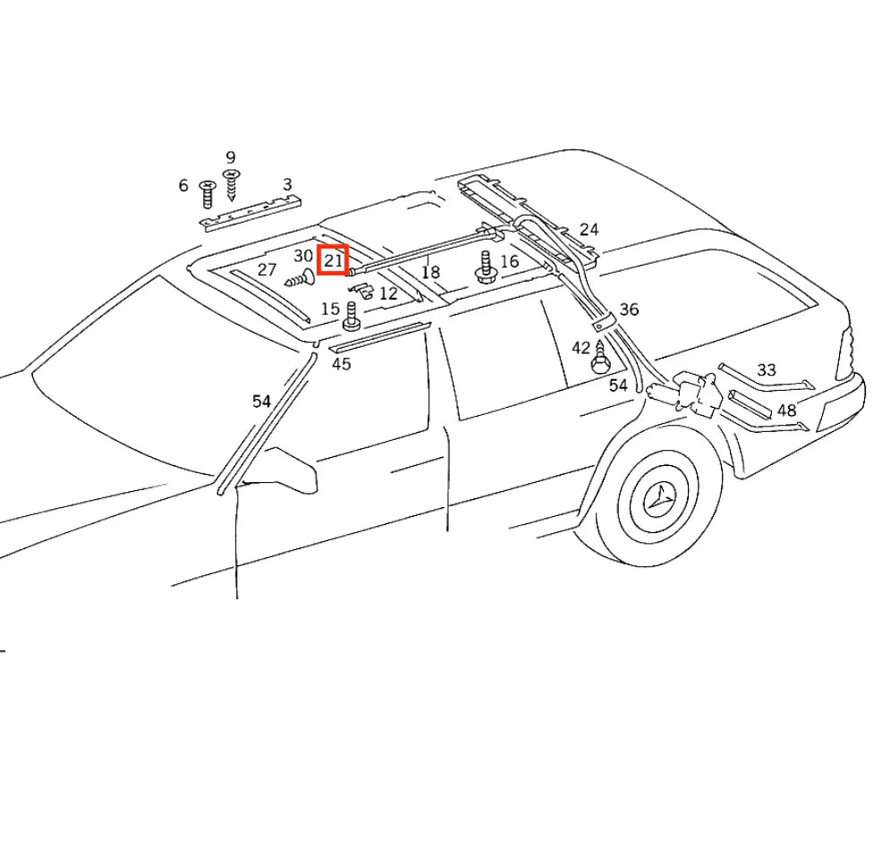 Câble Toit Ouvrant pour Mercedes Classe E W124 (1984-1995) - Revvo