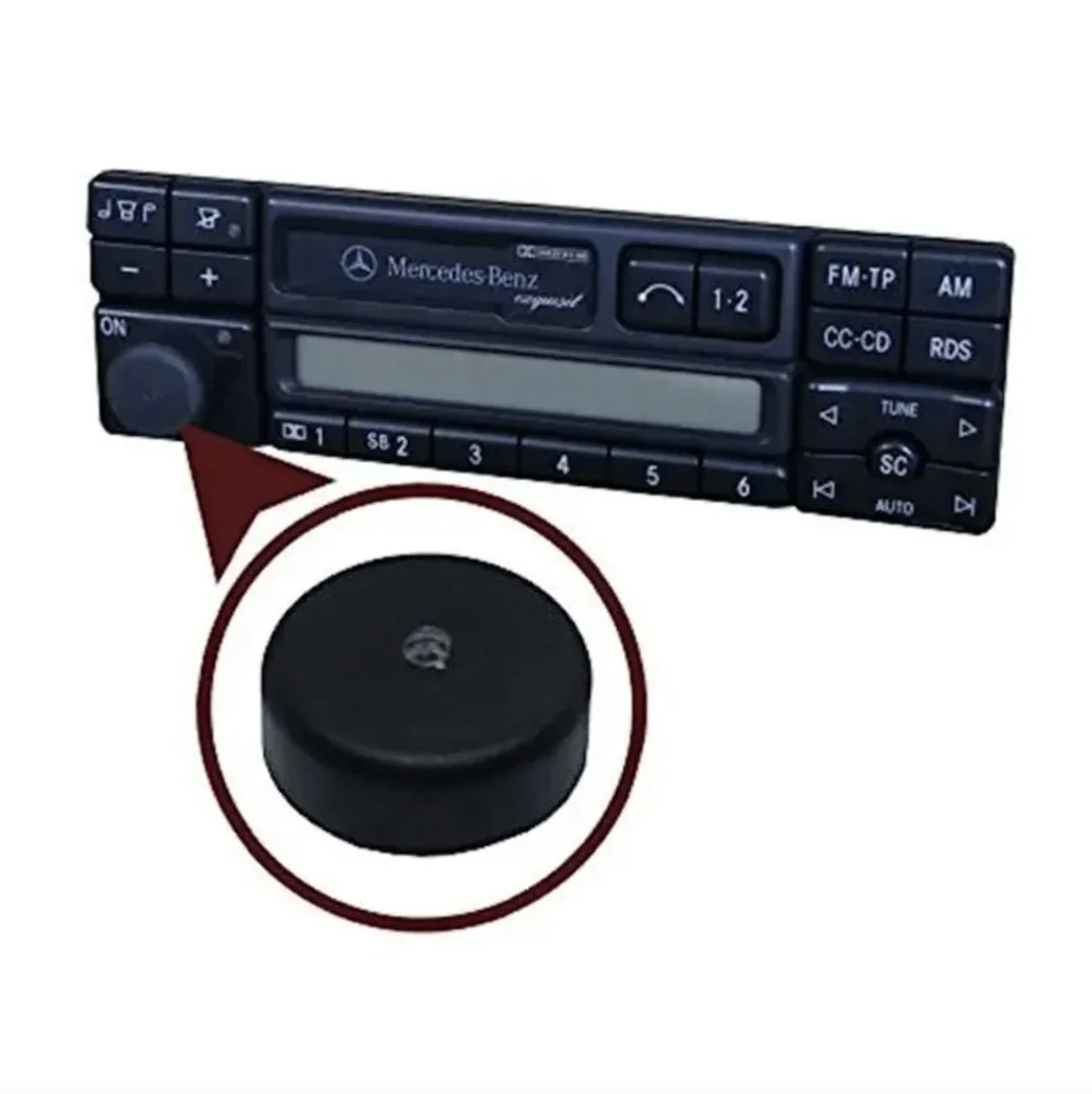 Bouton Autoradio pour Mercedes Classe E W210 / W124 et Classe S W126 / W140 - Revvo