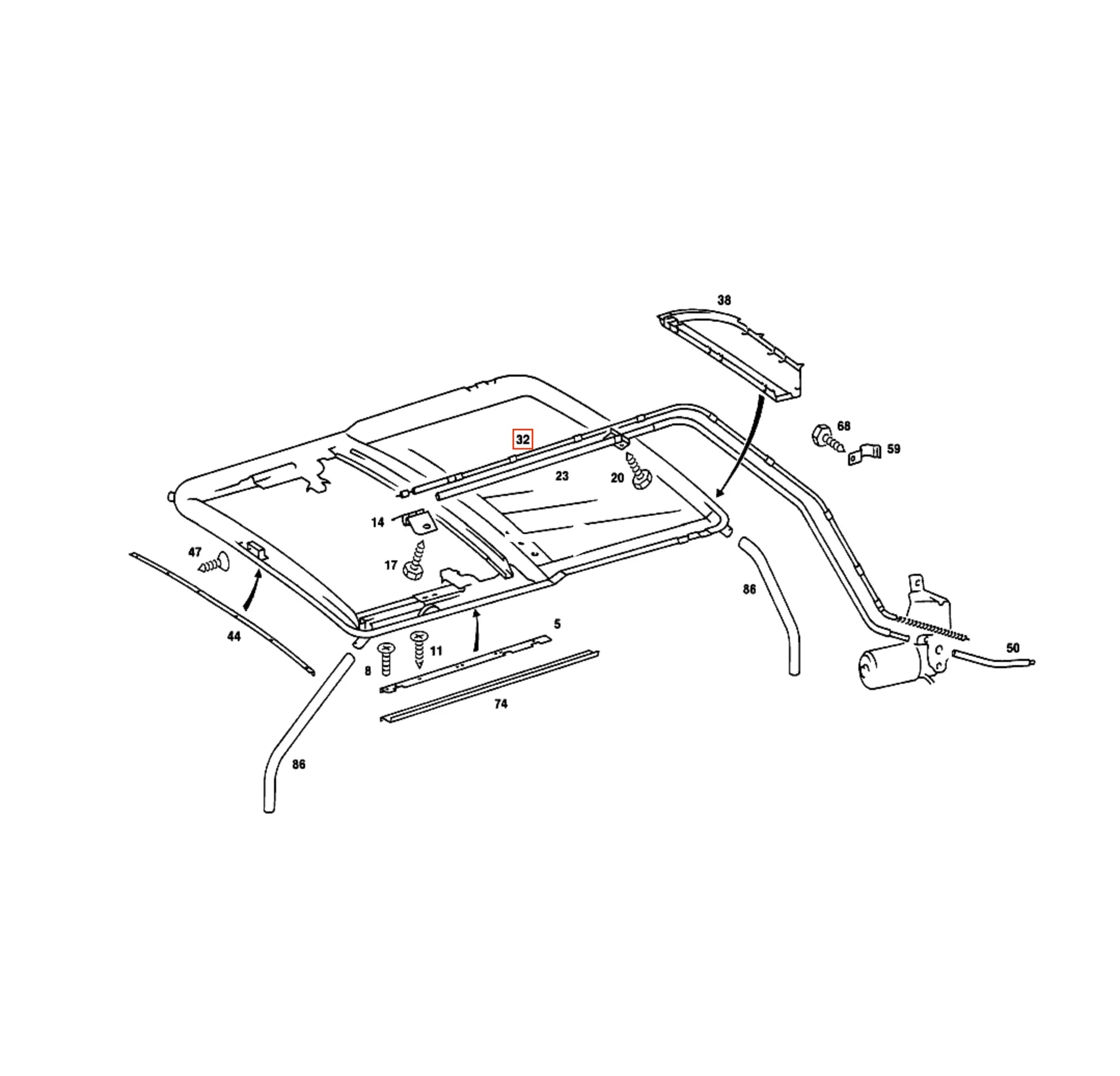 Câble Toit Ouvrant Électrique pour Mercedes 190 W201 et Classe E W124 - Revvo