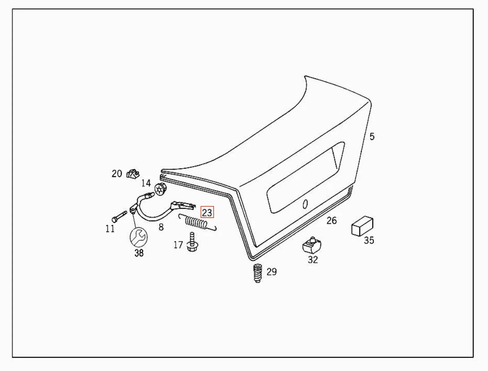 Ressort de Coffre pour Mercedes Classe C W202 (1993–2000) - Revvo