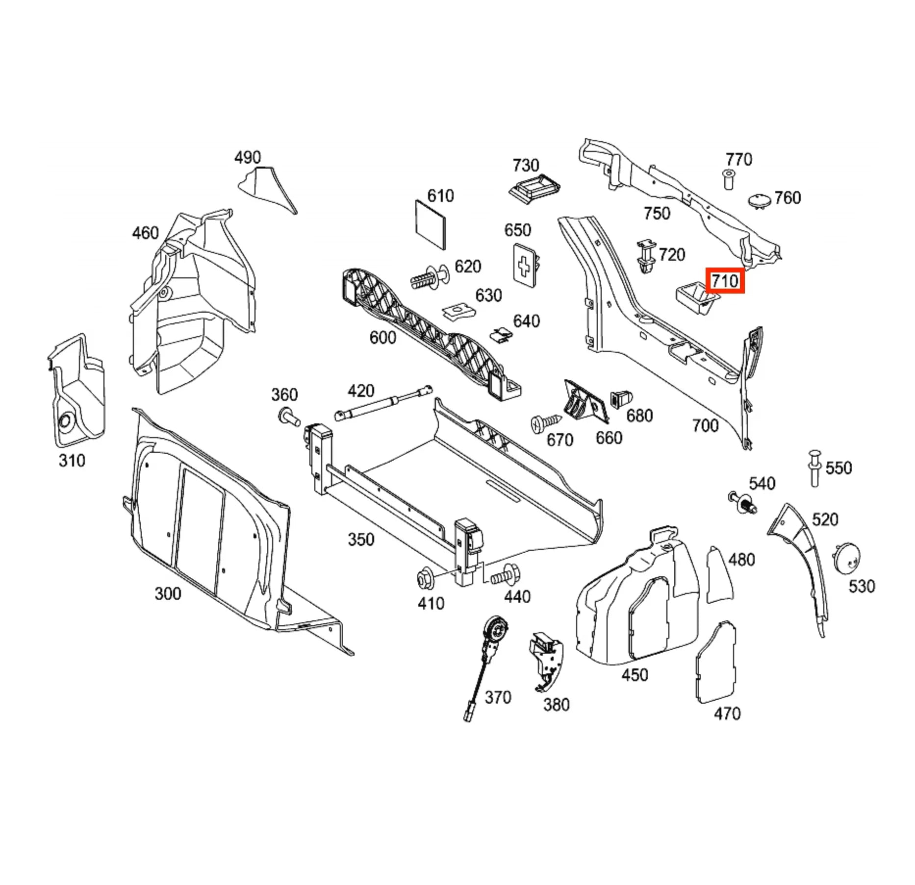 Cache Serrure de Coffre pour Mercedes Classe C W203 et CLK W209 (2000-2009) - Revvo