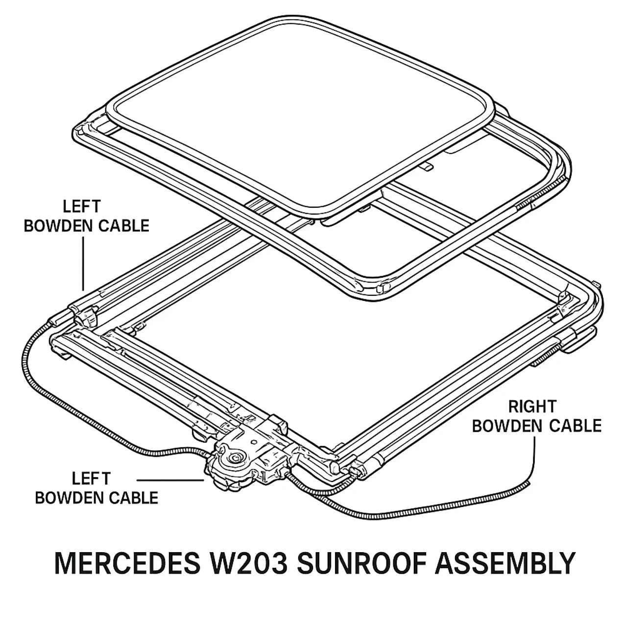 Câble Toit Ouvrant pour Mercedes W203 / W211 / C209 / C215 - Revvo