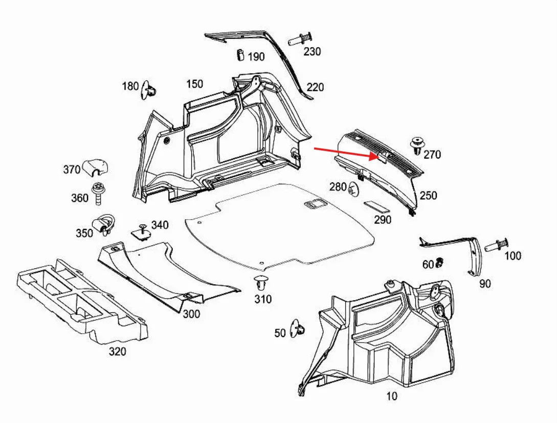 Cache Serrure de Coffre pour Mercedes Classe C W204 (2007-2014) - Revvo