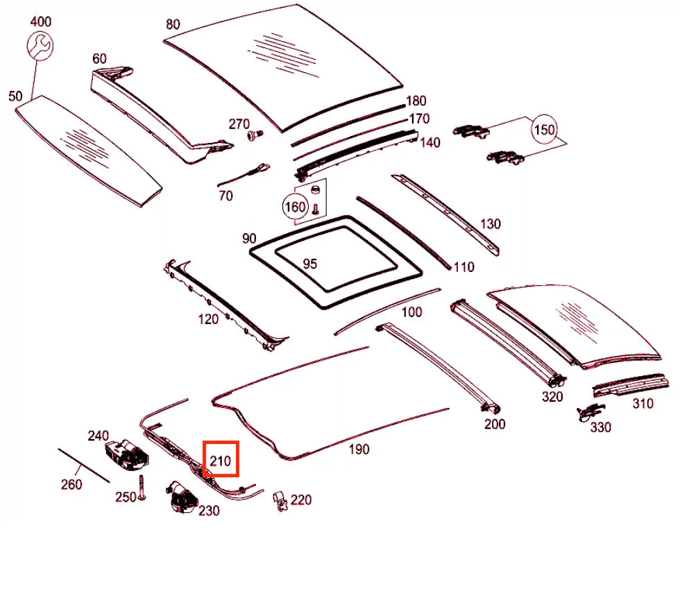 Câble Toit Ouvrant pour Mercedes Classe C W205 (2014-2021) - Revvo