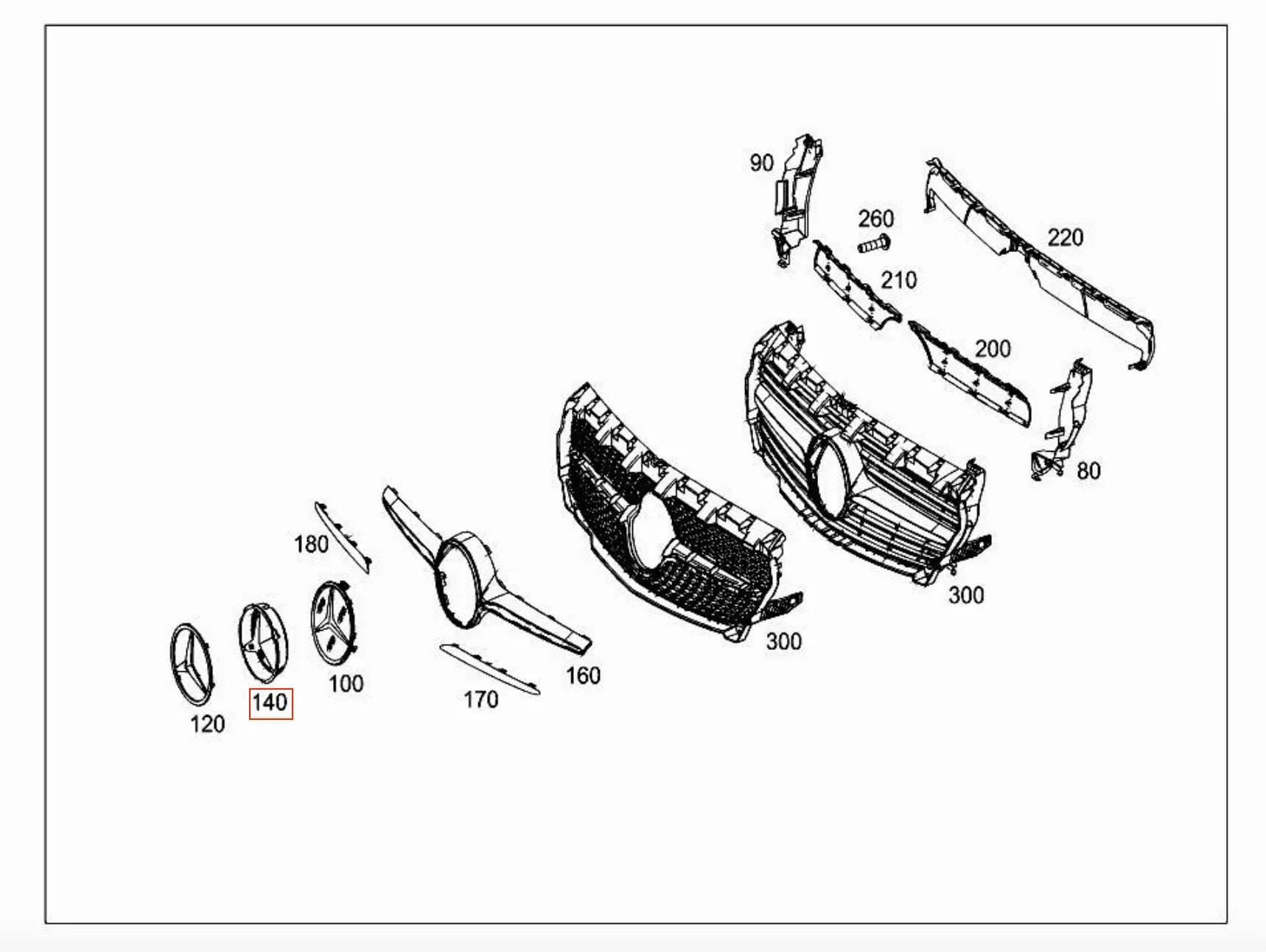 Platine Étoile de Calandre pour Mercedes W207, W204, C117, W176, W156, W251, W218, W205 - Revvo