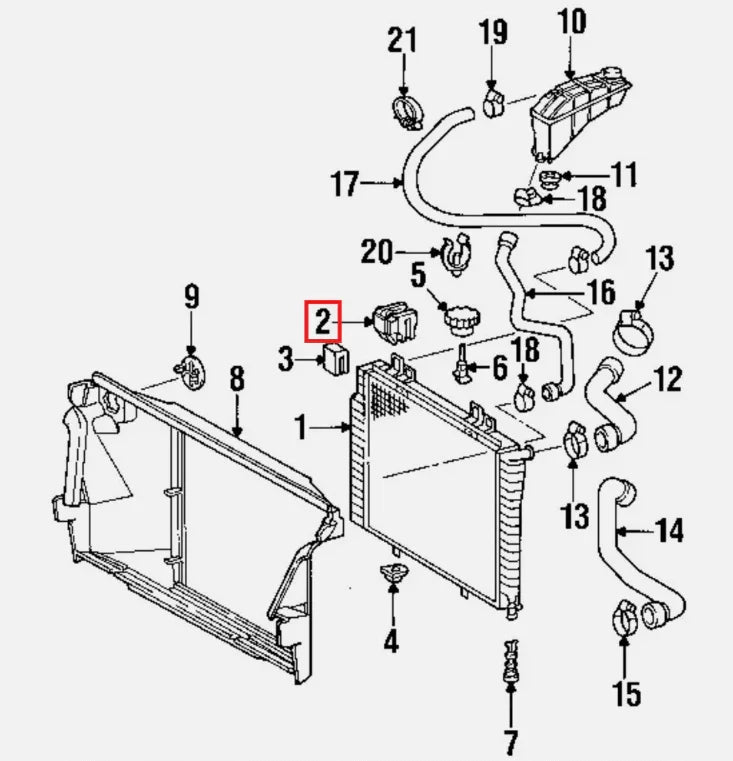 Support Supérieur de Radiateur pour Mercedes R170, W168, W202, W208 et W210 (lot de 2)
