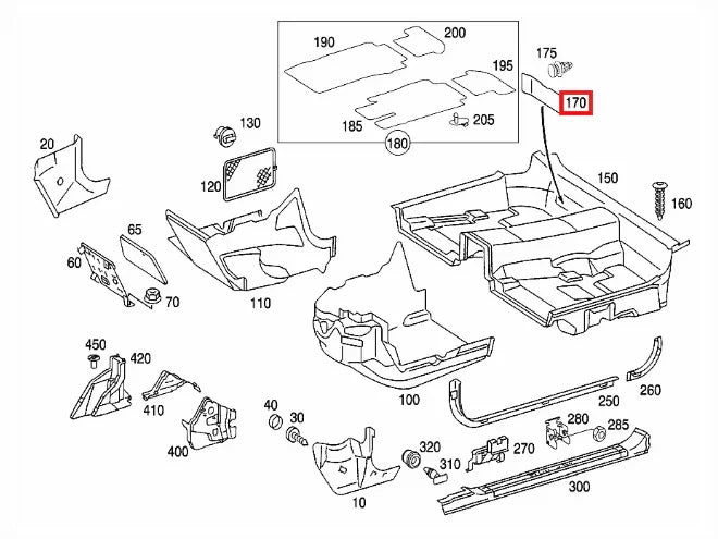 Cache Boîte à Fusibles Arrière pour Mercedes CL C215 (1999-2006)