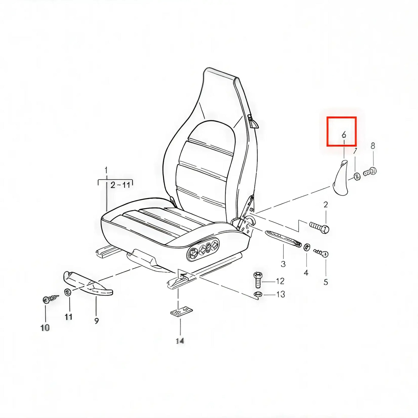 Cache Charnière Siège Avant - Porsche - Revvo