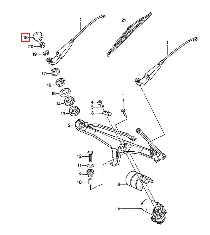 Capuchon Bras Essuie-Glace pour Porsche 968, 911 996/997, 986/987 - Revvo