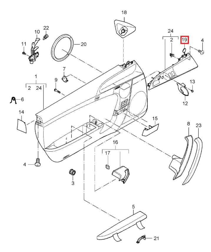 Cache Garniture Poignée Porte Intérieure pour Porsche 997 et 987 (Lot de 2) - Revvo