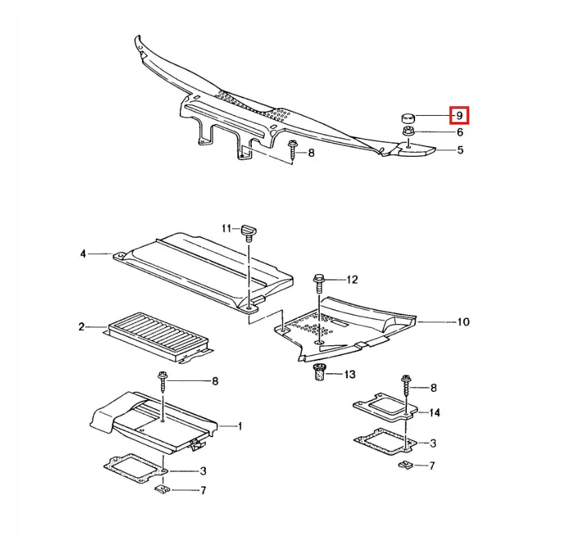 Cache Vis de Baie de Pare-Brise pour Porsche 911 996 & Boxster 986 (jusqu'à 2000) - Revvo