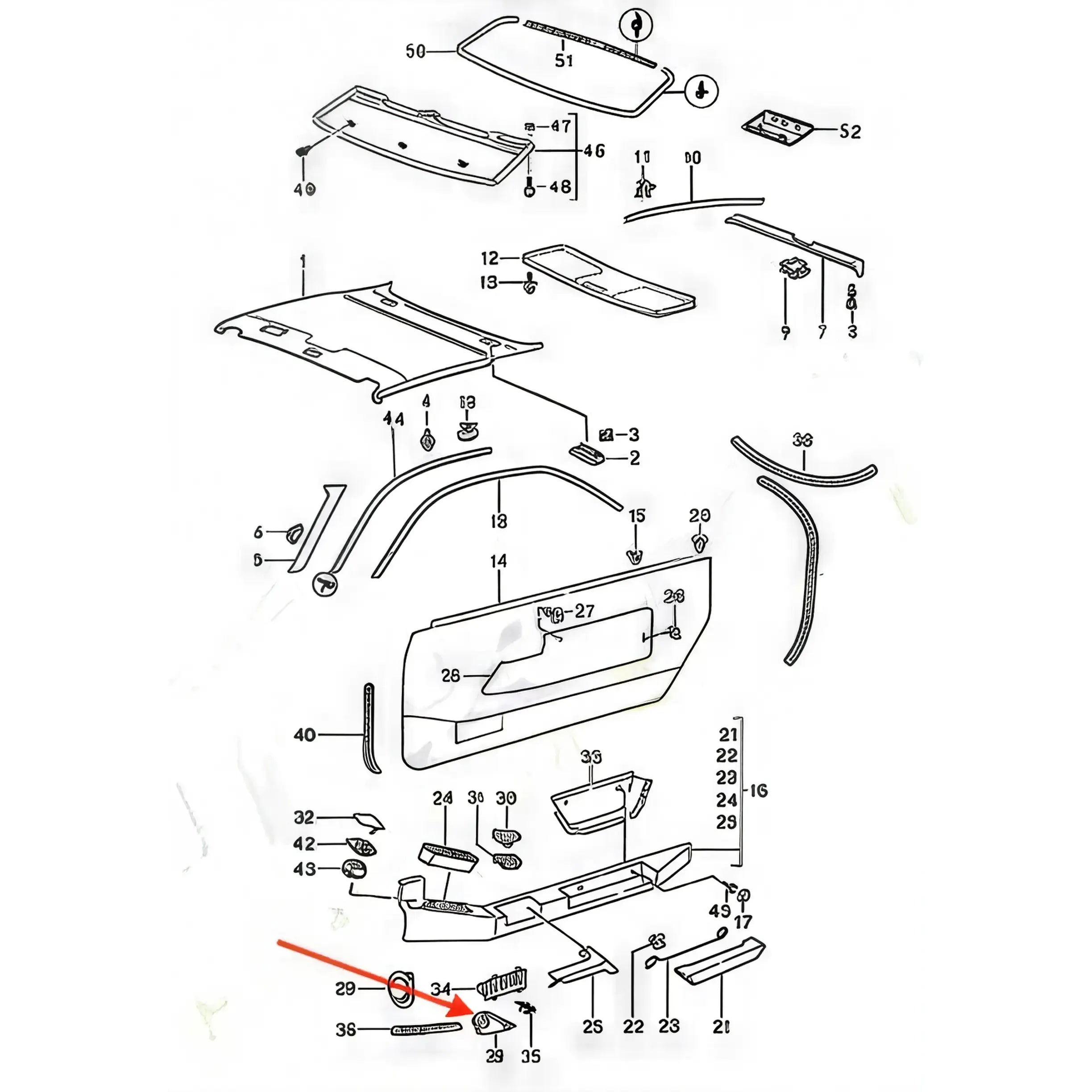Porsche 928 - Cache de Conduit de Câblage