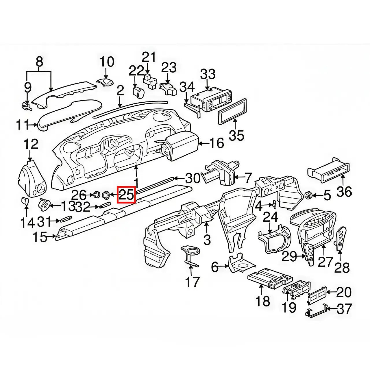 Porsche 996 / 986 - Enjoliveur Clé de Contact
