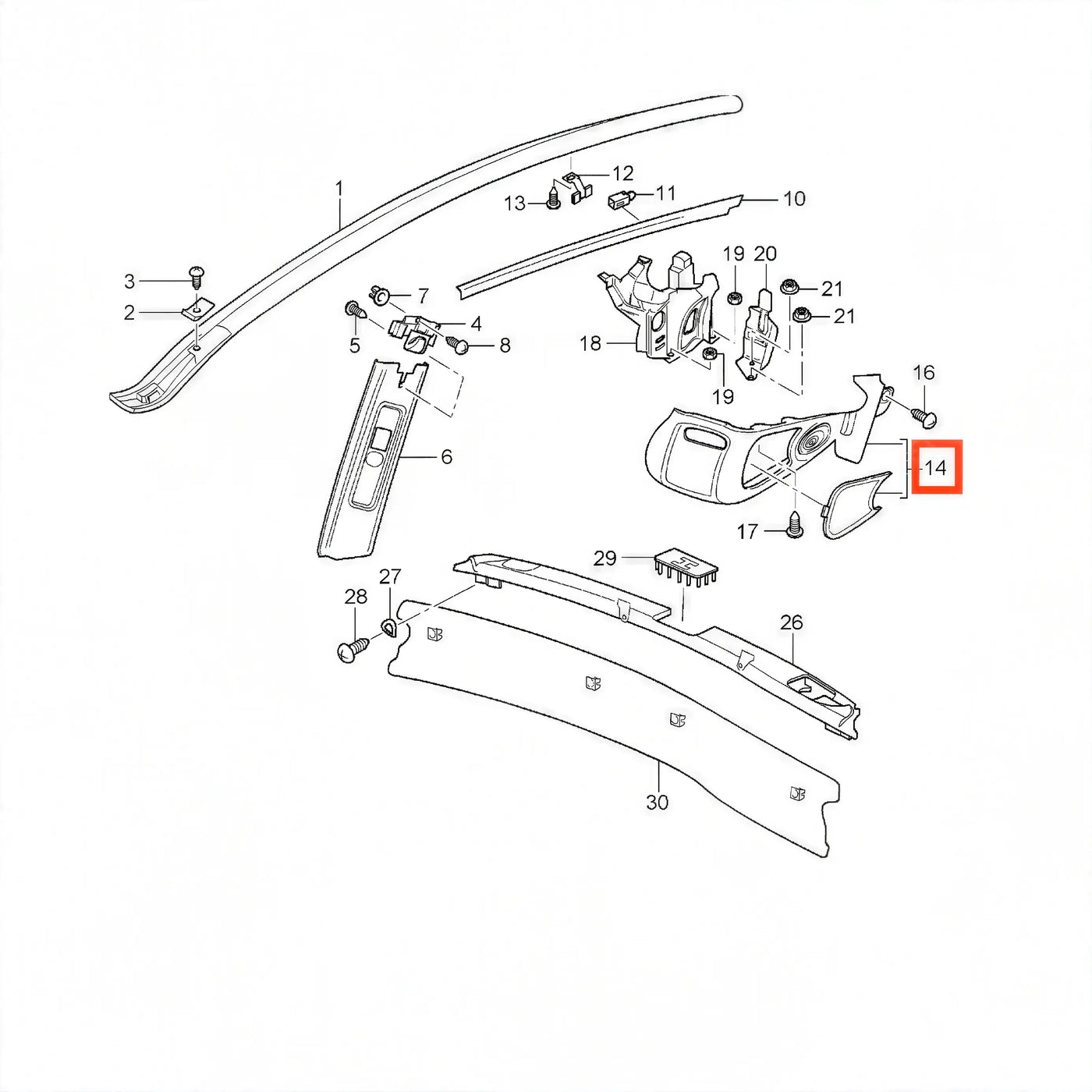 Cache Ceinture de Sécurité - Porsche 911 Targa 996 / 997 - Revvo
