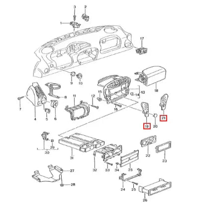 Garniture Interrupteurs Tableau de Bord pour Porsche 911 996 (gauche ou droit) - Revvo
