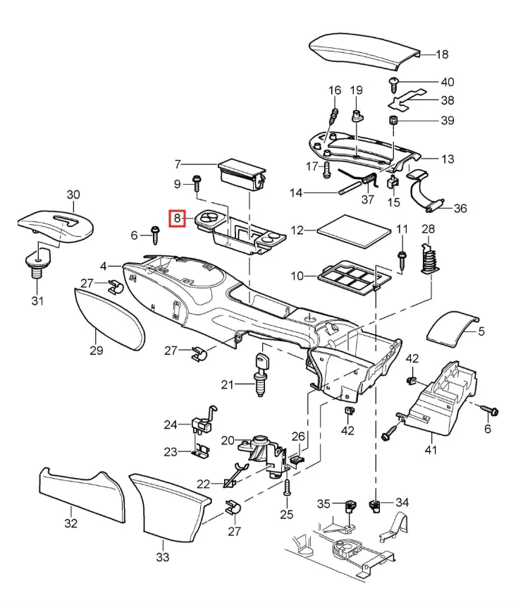Garniture Cendrier et Boutons Lève-Vitres pour Porsche 911 996 et Boxster 986 - Revvo