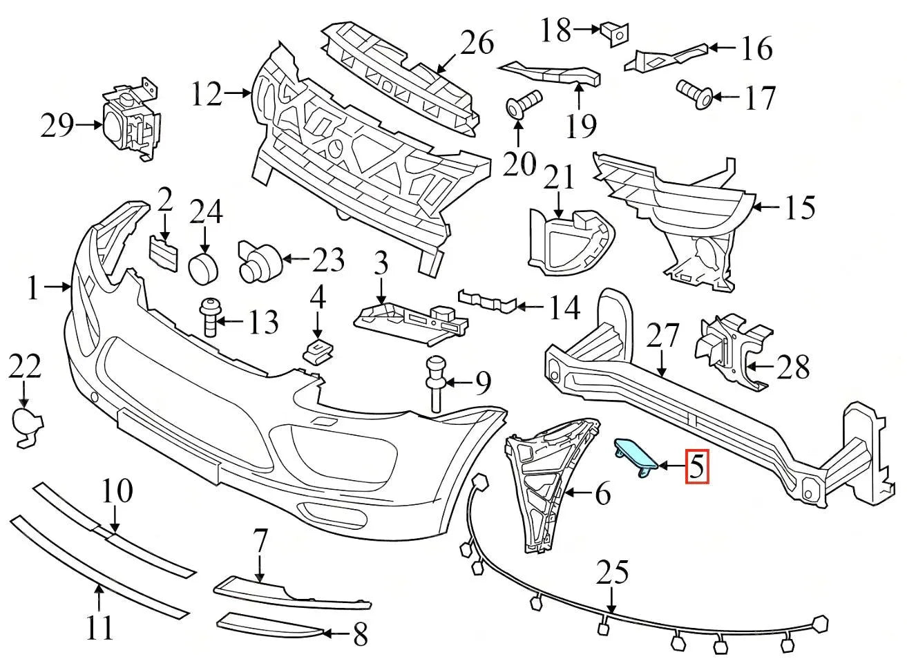 Porsche Cayenne (958) - Cache de Lave-Phare - Revvo