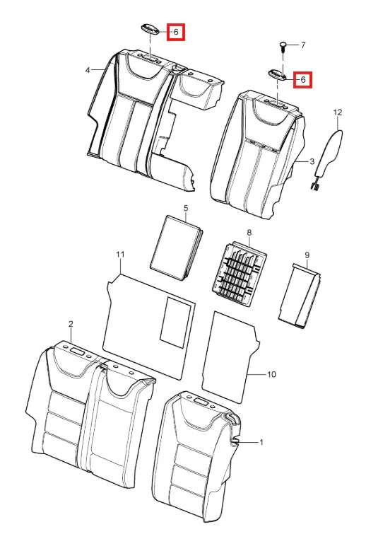 Cache Support Appuie-Tête Arrière pour Porsche Cayenne S (955/957) - Lot de 2 - Revvo