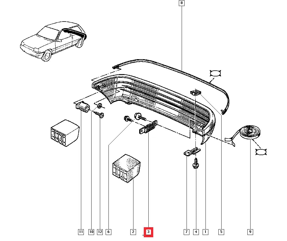 Support de Pare-Choc Arrière pour Renault 5 et Super 5 (1972-1996) - Revvo