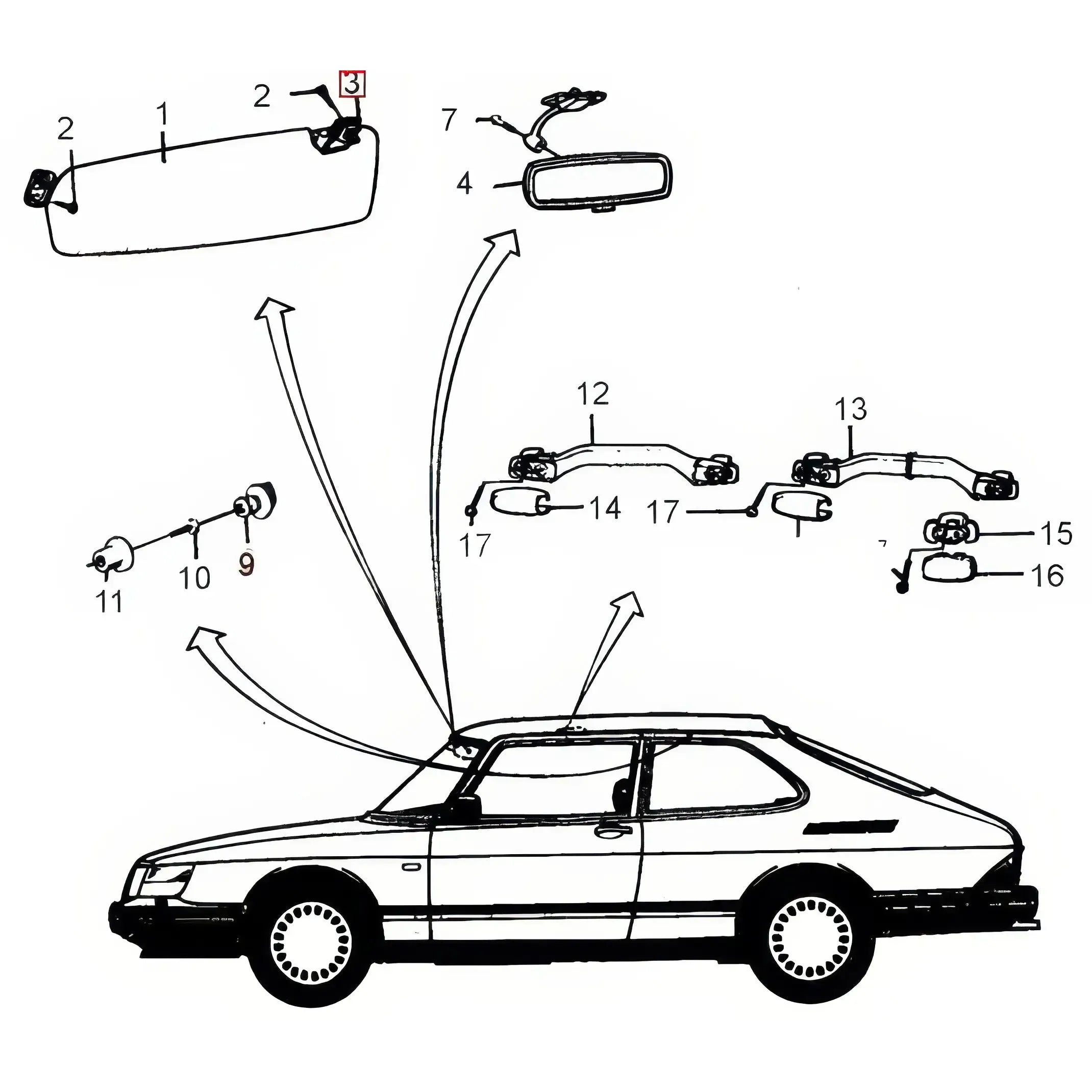 Saab 900 - Clips Pare-Soleil