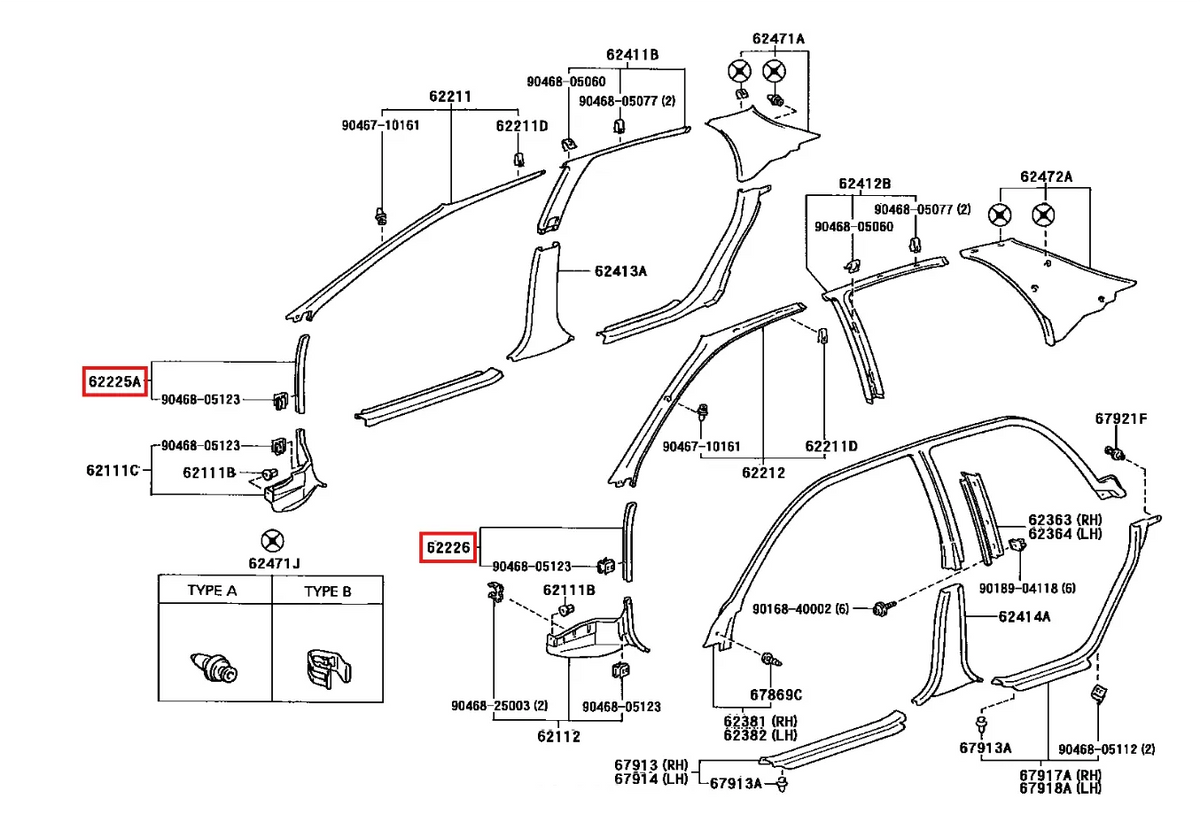 Garniture de Porte pour Toyota Celica (1989-1993)