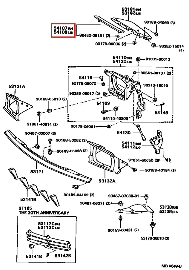 Garniture Bord d'Optique de Phare pour Toyota Celica (1989-1993)