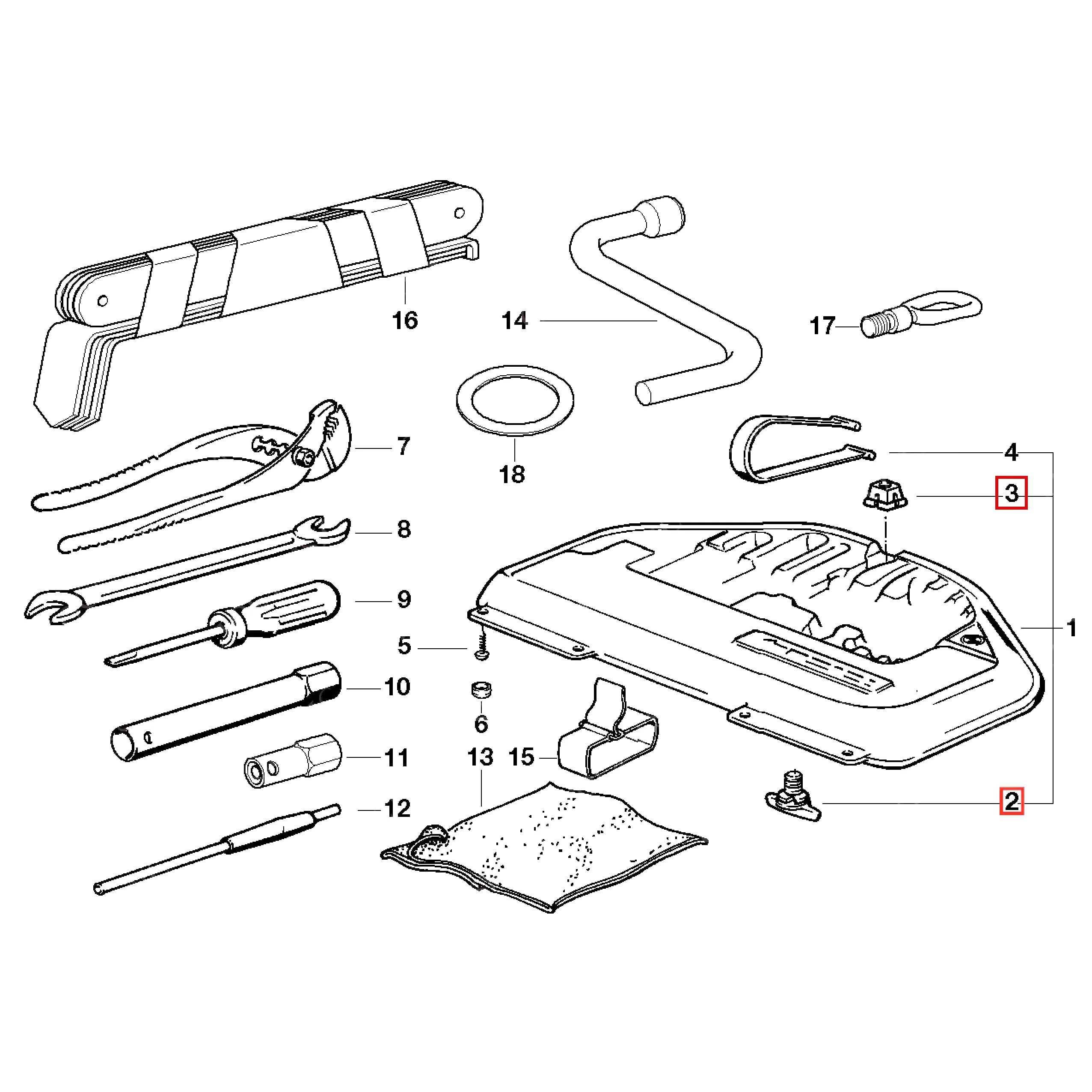 Vis Boîte à Outils Coffre - BMW E46 / E34 / E39 / E60