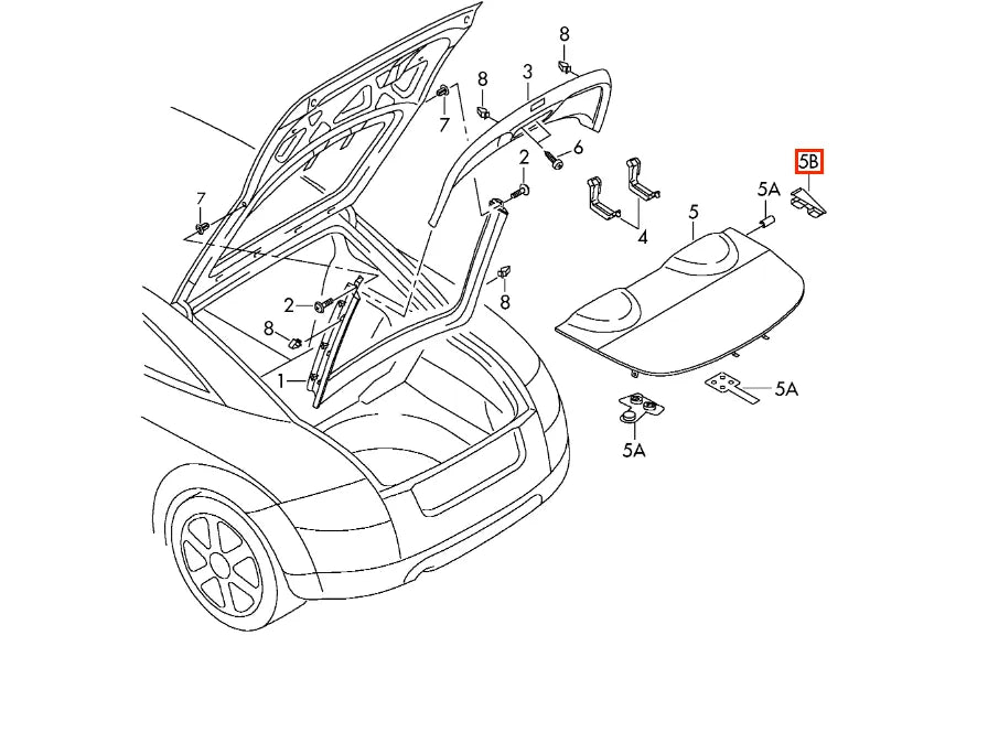 Support de Tablette de Coffre pour Audi TT 2 - Revvo