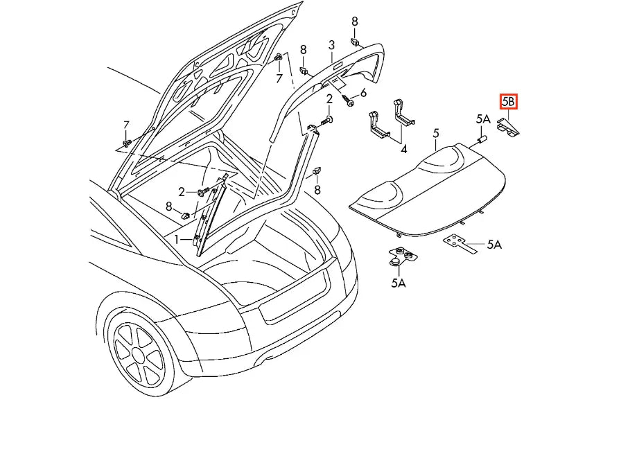 Support Tablette de Coffre - Audi TT 2 - Revvo